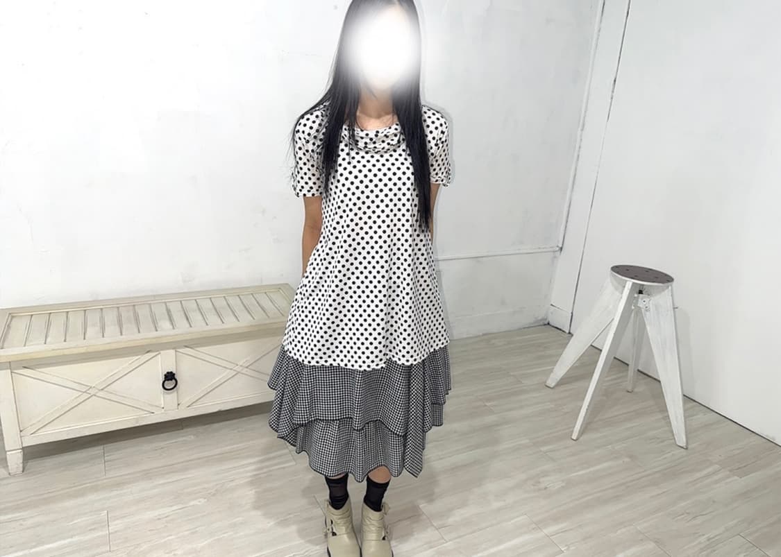  Check Layered Asymmetrical Midi Skirt 상품이미지3