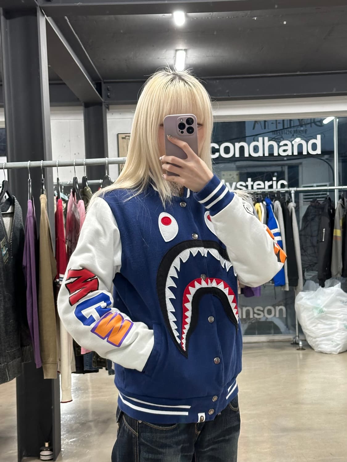 베이프 샤크 바시티 자켓 네이비 상품이미지1