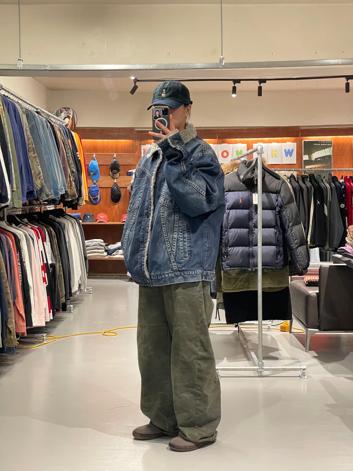 빈티지 빅사이즈 쉐르파 데님 자켓 상품이미지4