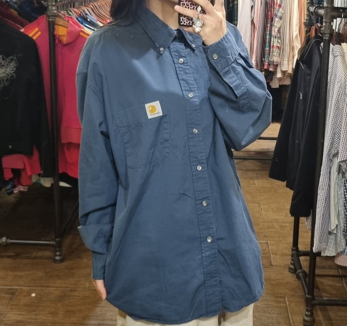 [Hi] 칼하트 긴팔 셔츠 네이비 상품이미지4