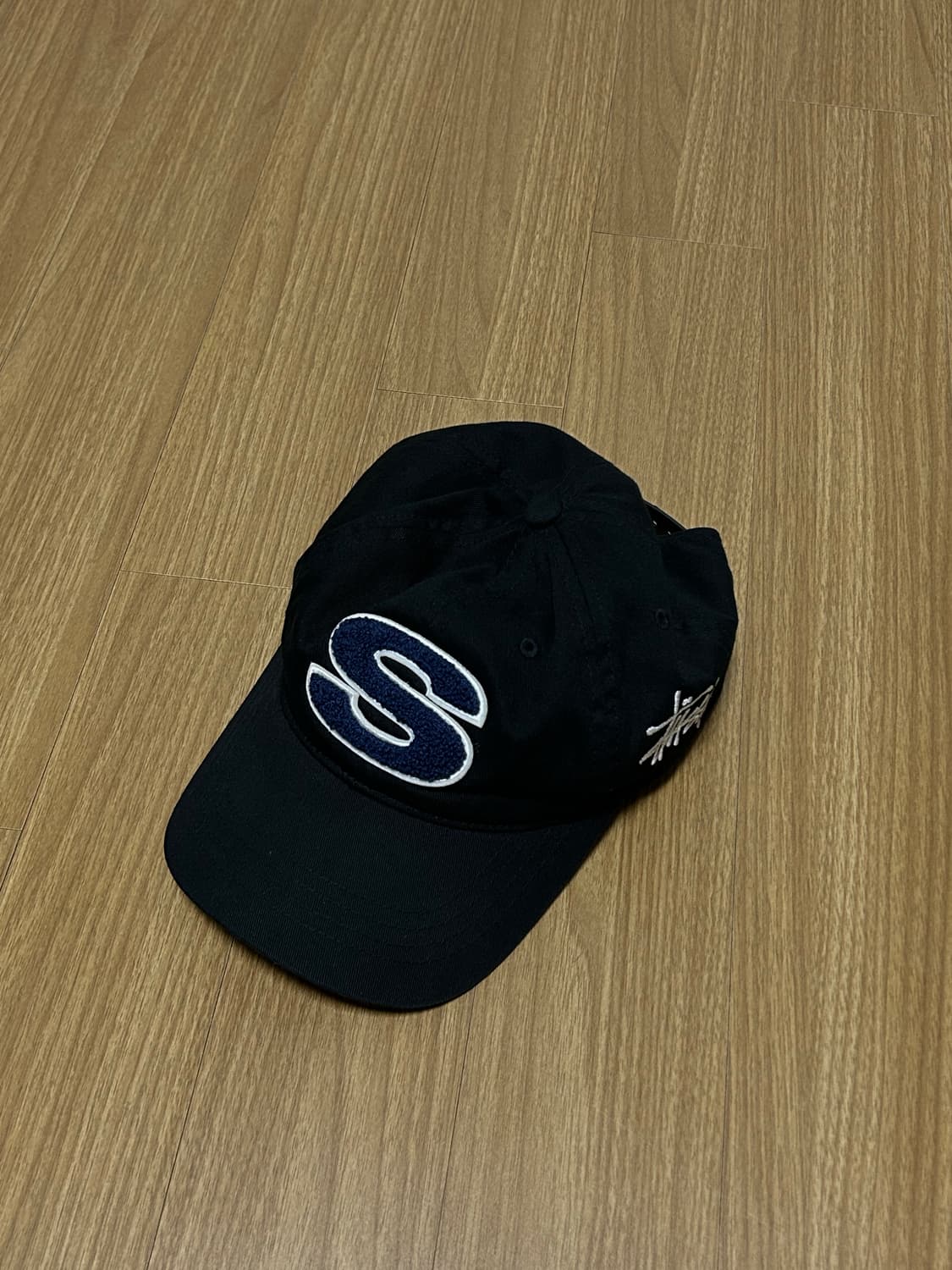 stussy 스투시 셔닐 S 로우 프로 캡 블랙 상품이미지1