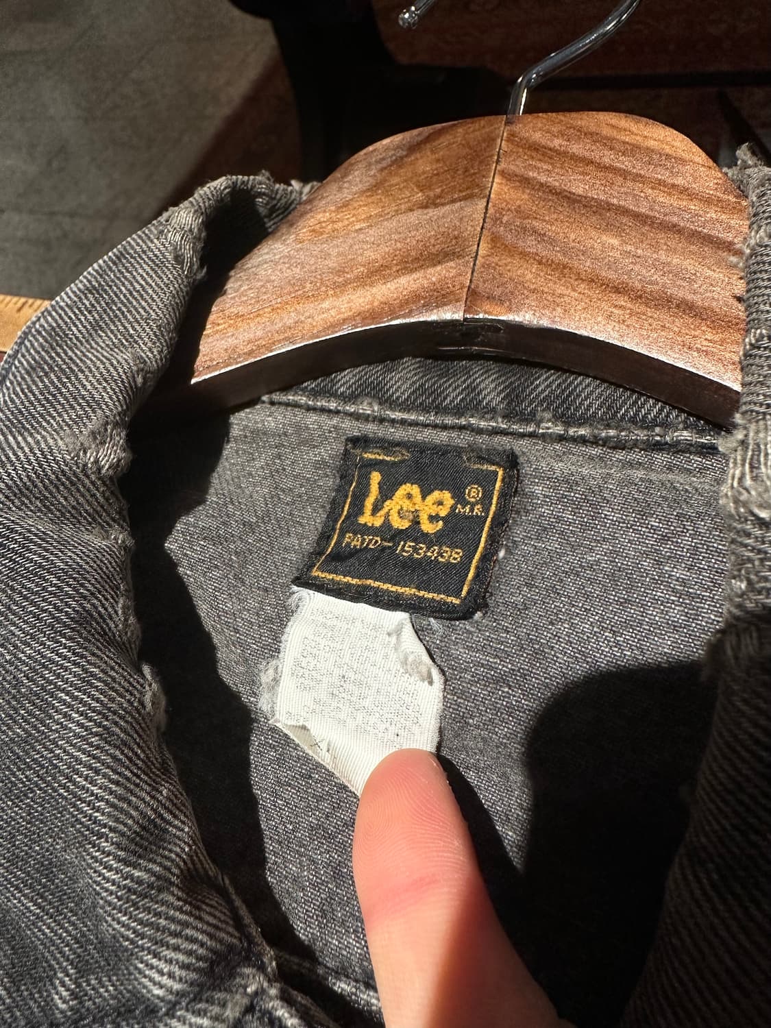 90s USA 빈티지 LEE 리 블랙 데님 트러커 자켓 하드락 카페 상품이미지9