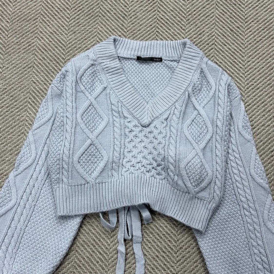 Heather 브이넥 크롭 니트 v2550 상품이미지3