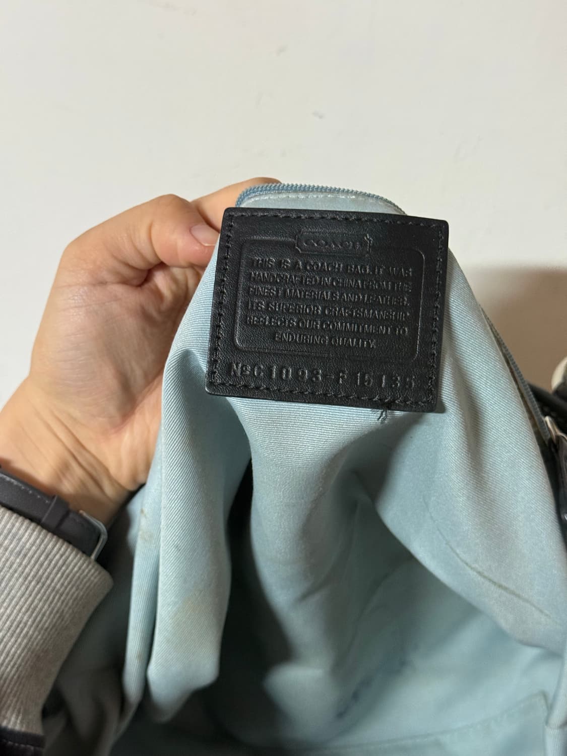 🩵하늘색 안감 코치시그니처 모노그램 토트백 숄더백 상품이미지7