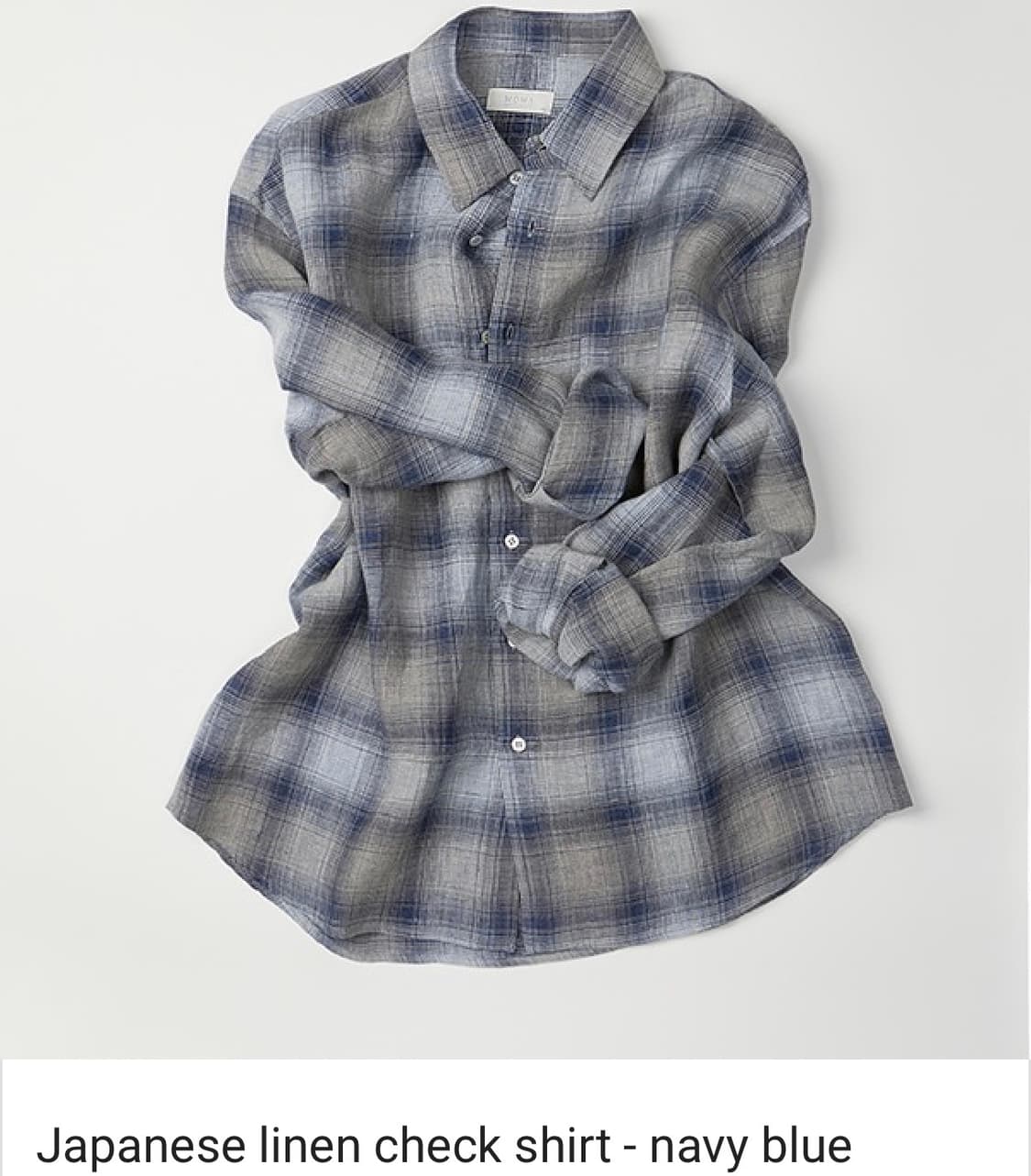 모마디자인 제패니즈 린넨 블루 체크 셔츠 50 상품이미지1