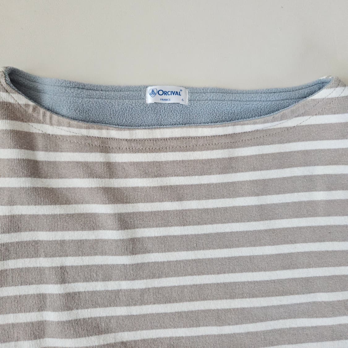 (무료배송) 오르치발 스트라이프 플리스 보트넥 보더 티셔츠 / 6사이즈 상품이미지2