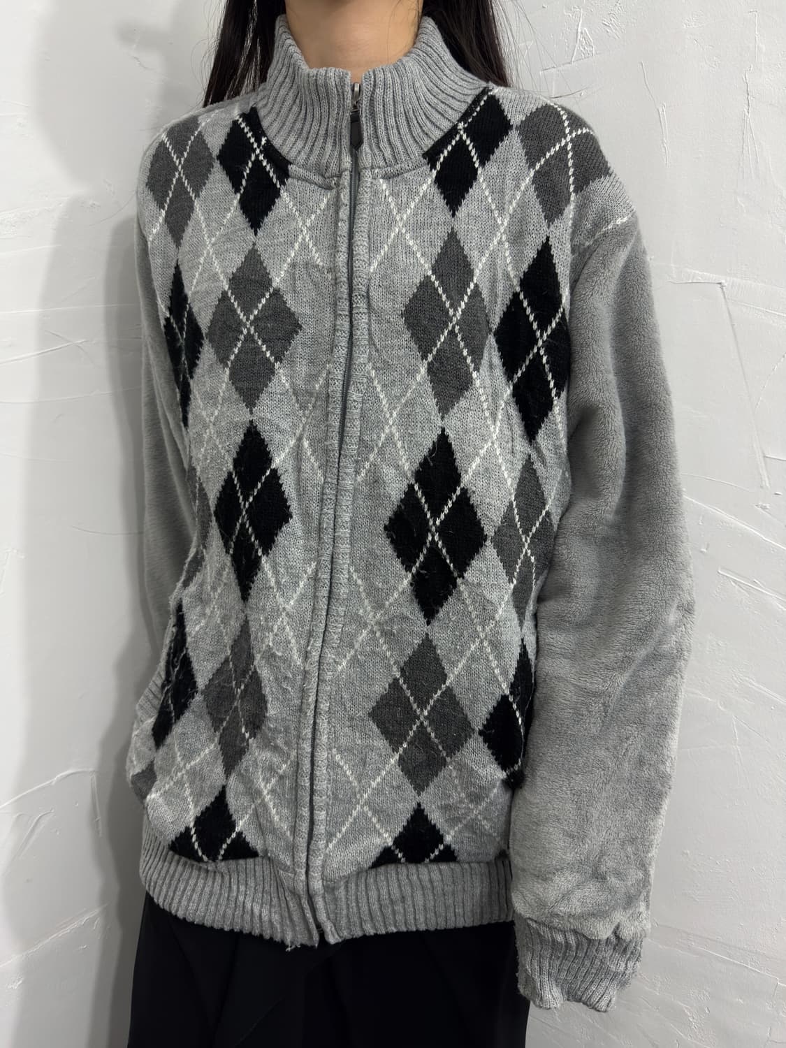 argyle fleece zipup 상품이미지2