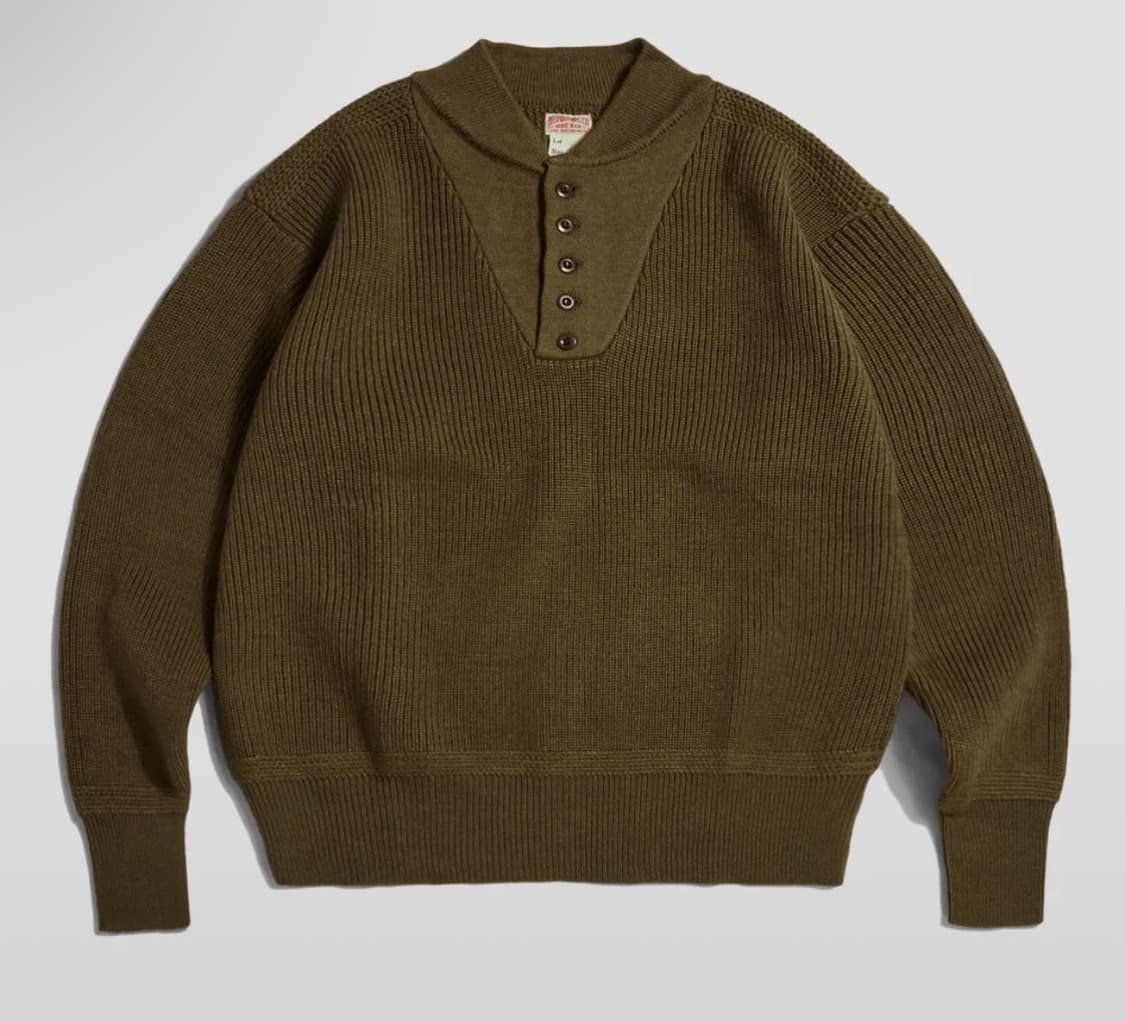 브론슨 US Army High Neck Wool Sweater Olive 상품이미지1