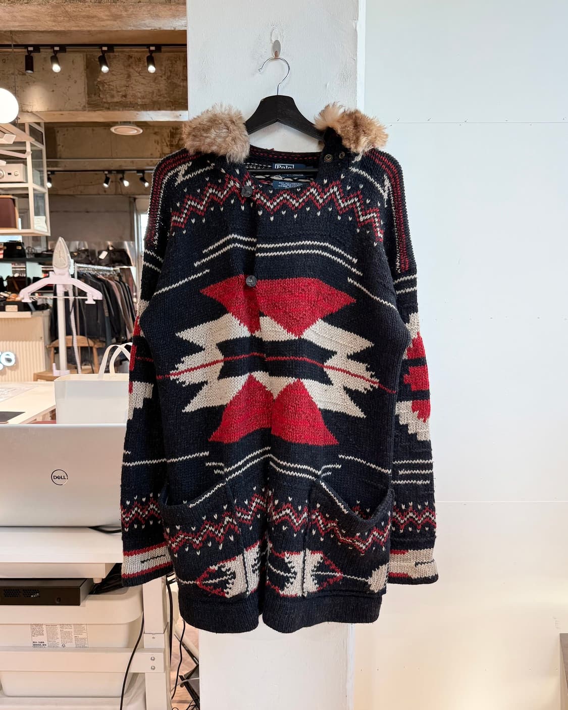 폴로 랄프로렌 블랙 핸드니트 아즈텍 울 가디건  상품이미지2