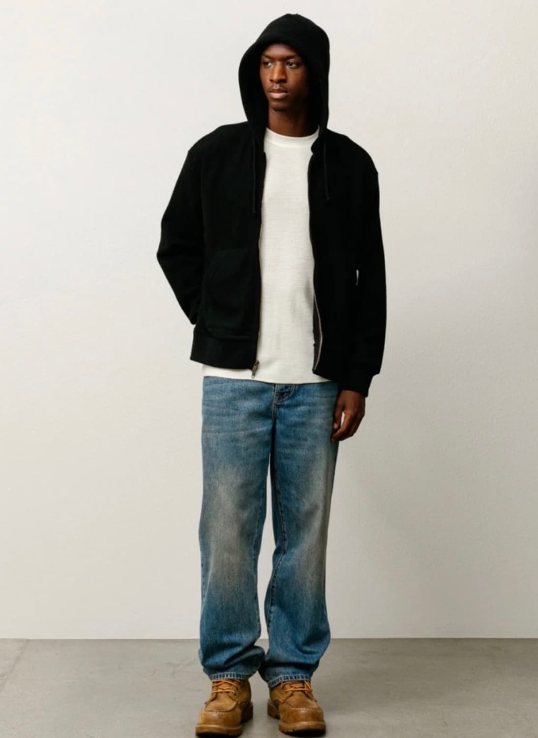 Stussy 패치 니트 후드집업 블랙 상품이미지3
