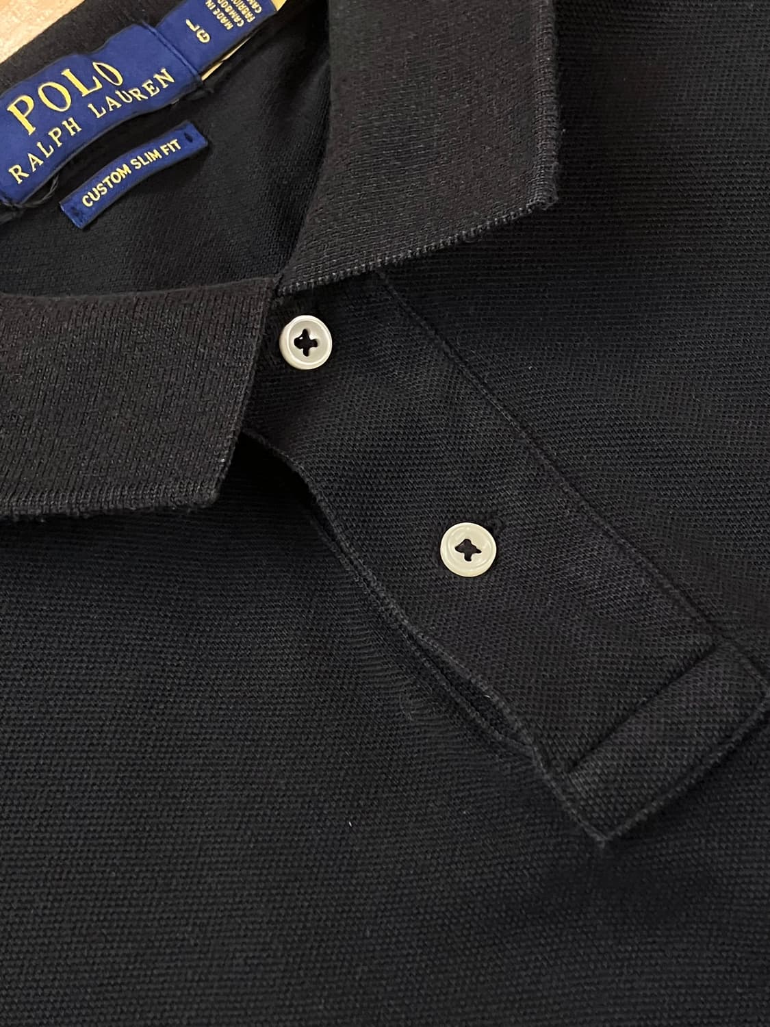 폴로 랄프로렌 자수 로고 반팔 카라티 블랙 L #csz3890 상품이미지7