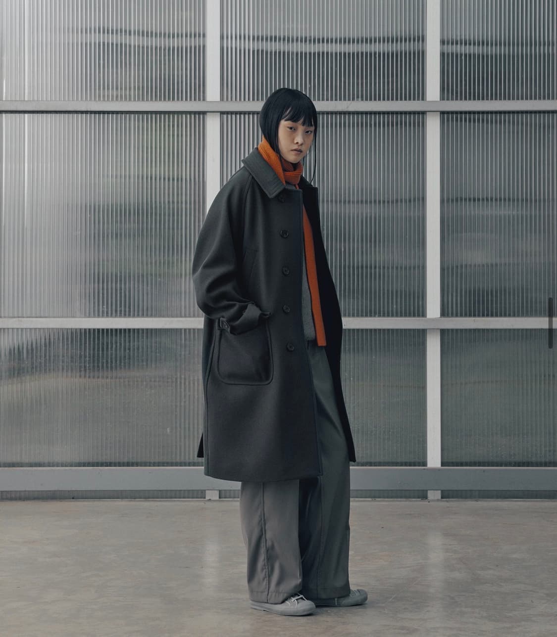 어나더오피스 voyager balmacaan coat graphite 상품이미지2