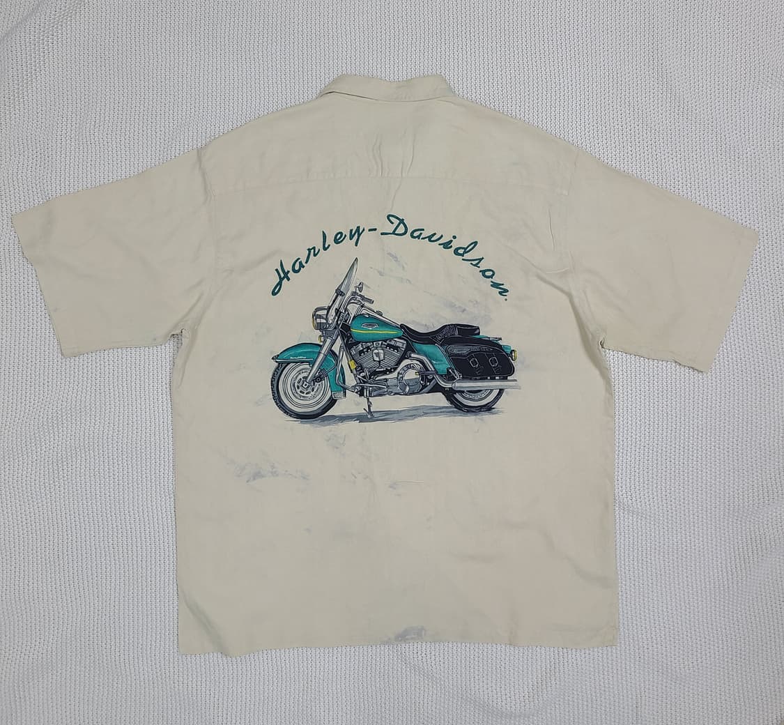 Harley Davidson X Tori Richard 하와이안 실크셔츠 상품이미지6