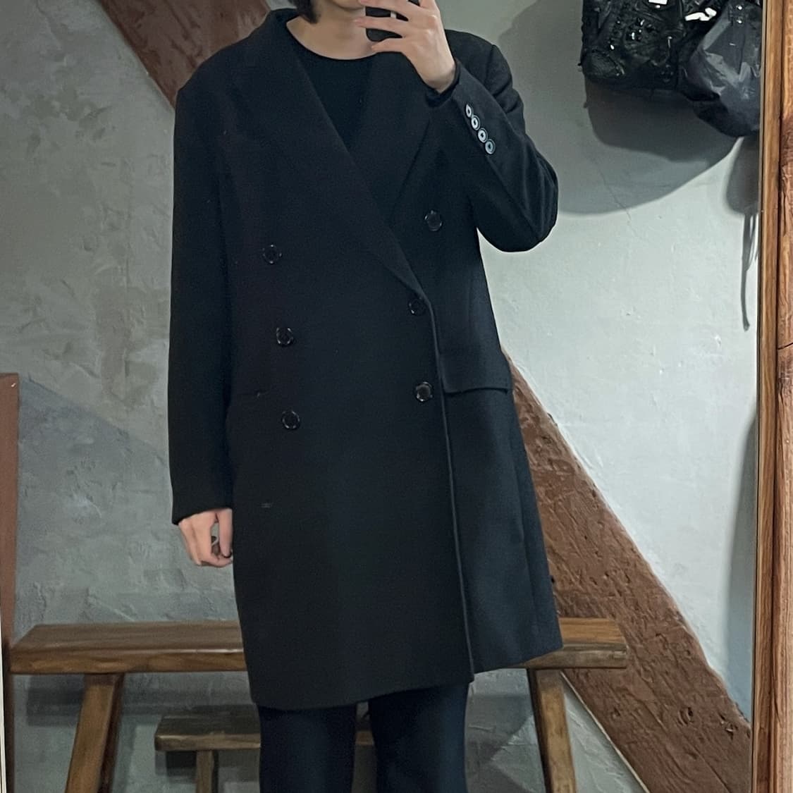 델라다 백 버튼 패널 코트 상품이미지4