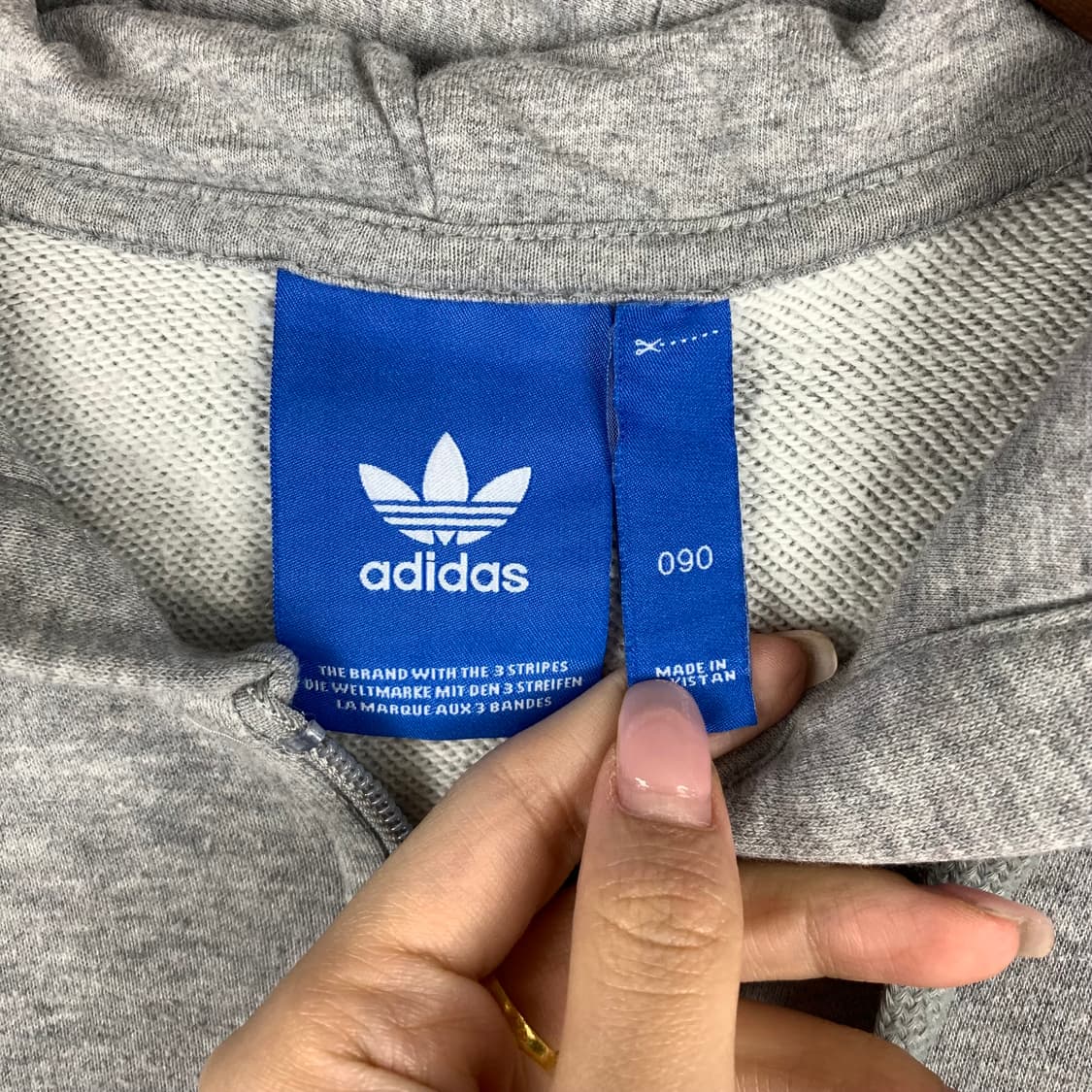 아디다스 빅로고 그레이 후드집업 상품이미지8