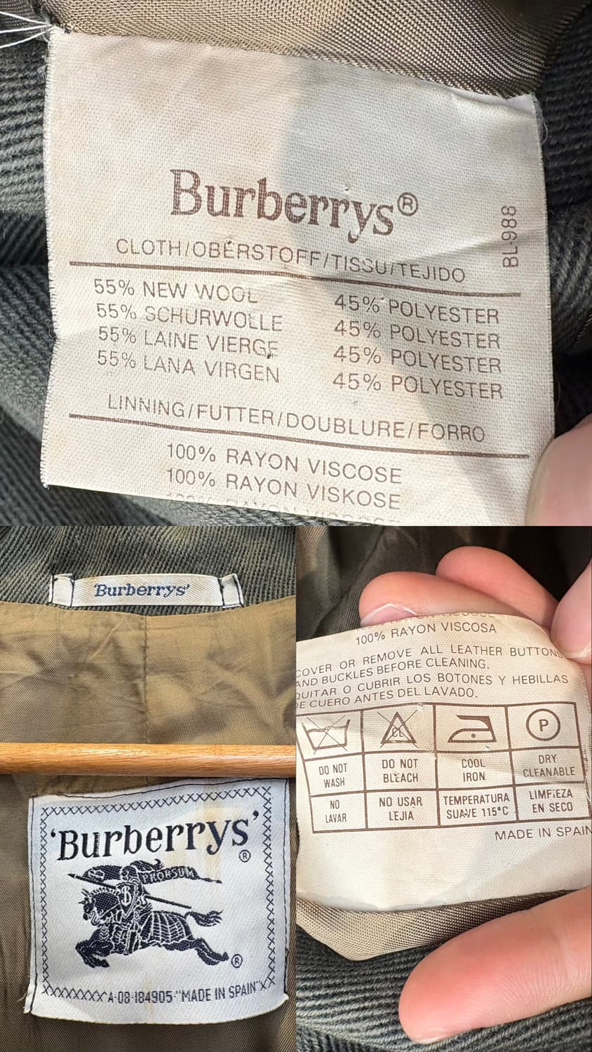 90s 버버리 더블버튼 코트 상품이미지10