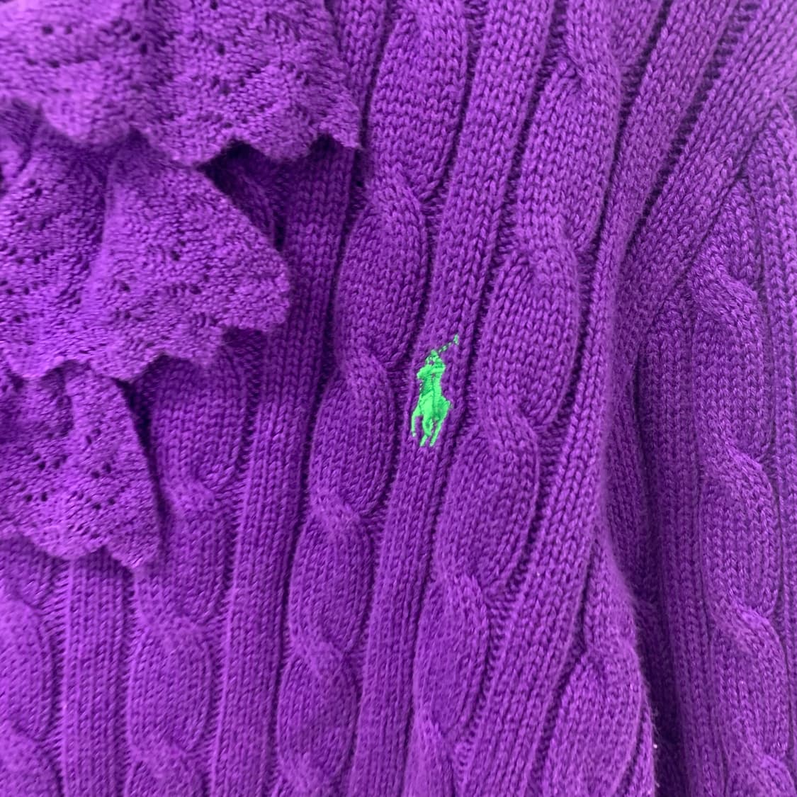 폴로 랄프로렌 프릴 버튼 꽈배기 니트  상품이미지3