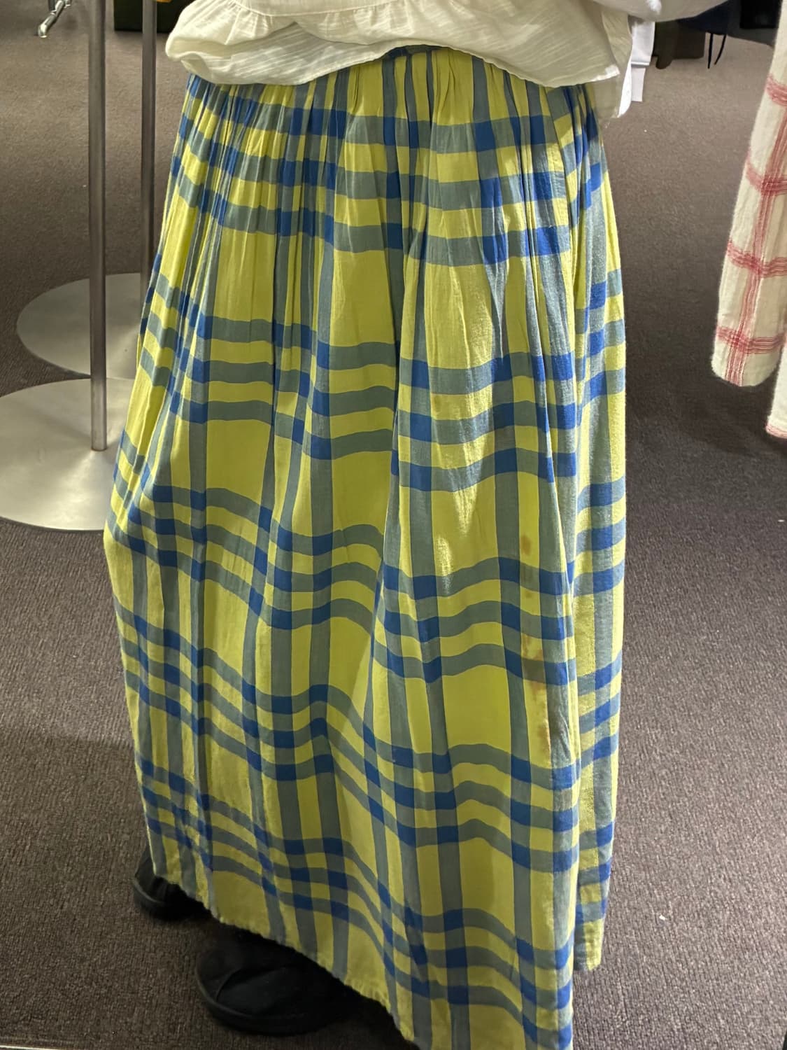 F)Japanese vintage 여성 체크 무늬 롱스커트(이염) 상품이미지2