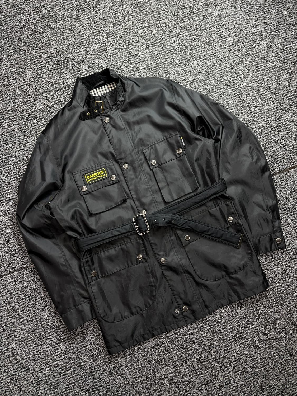 바버 UK 인터네셔널 A7 왁스 벨티드 자켓 1995 상품이미지1