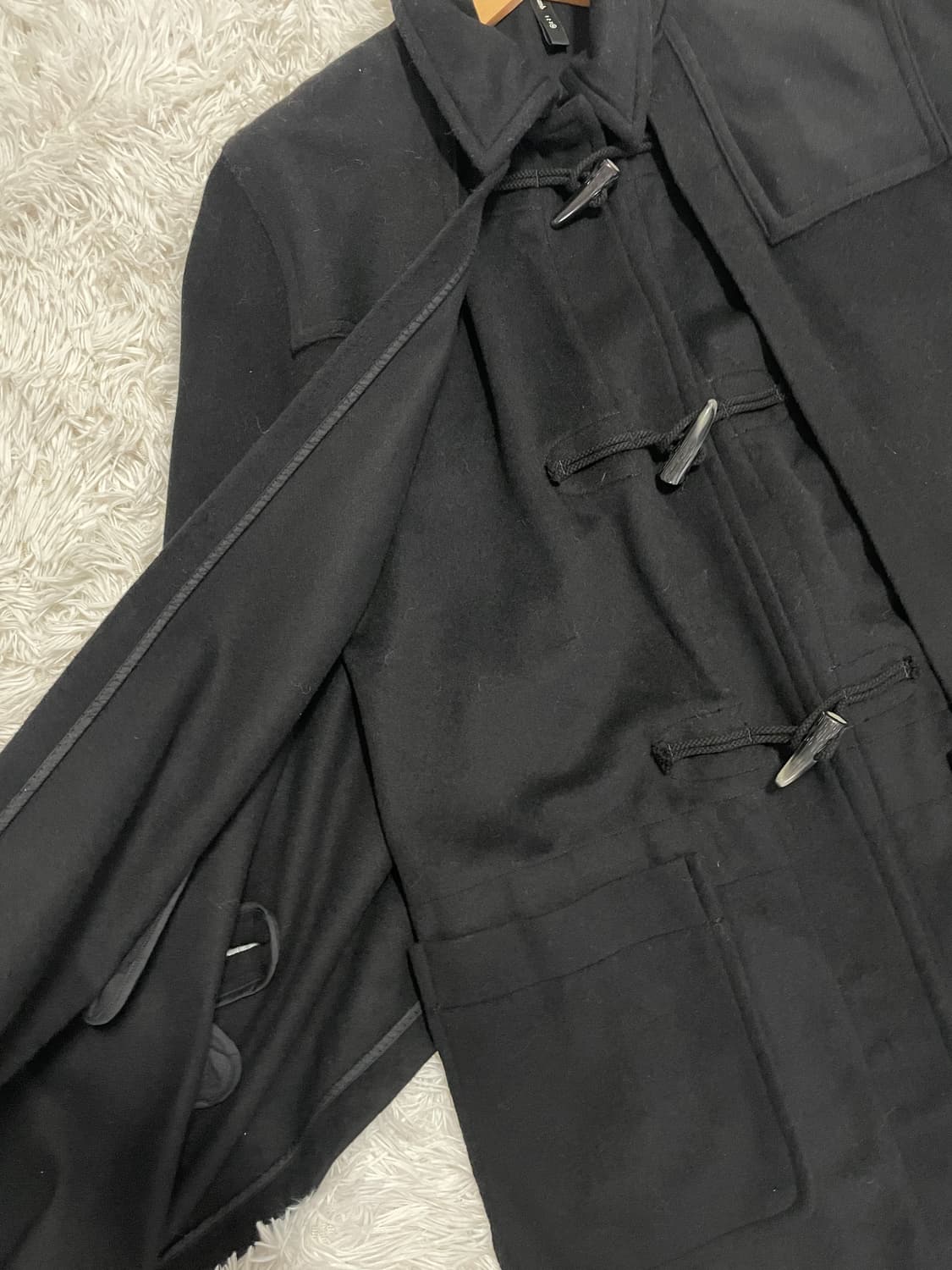 캐시미어 혼방 블랙 더플 케이프 상품이미지3