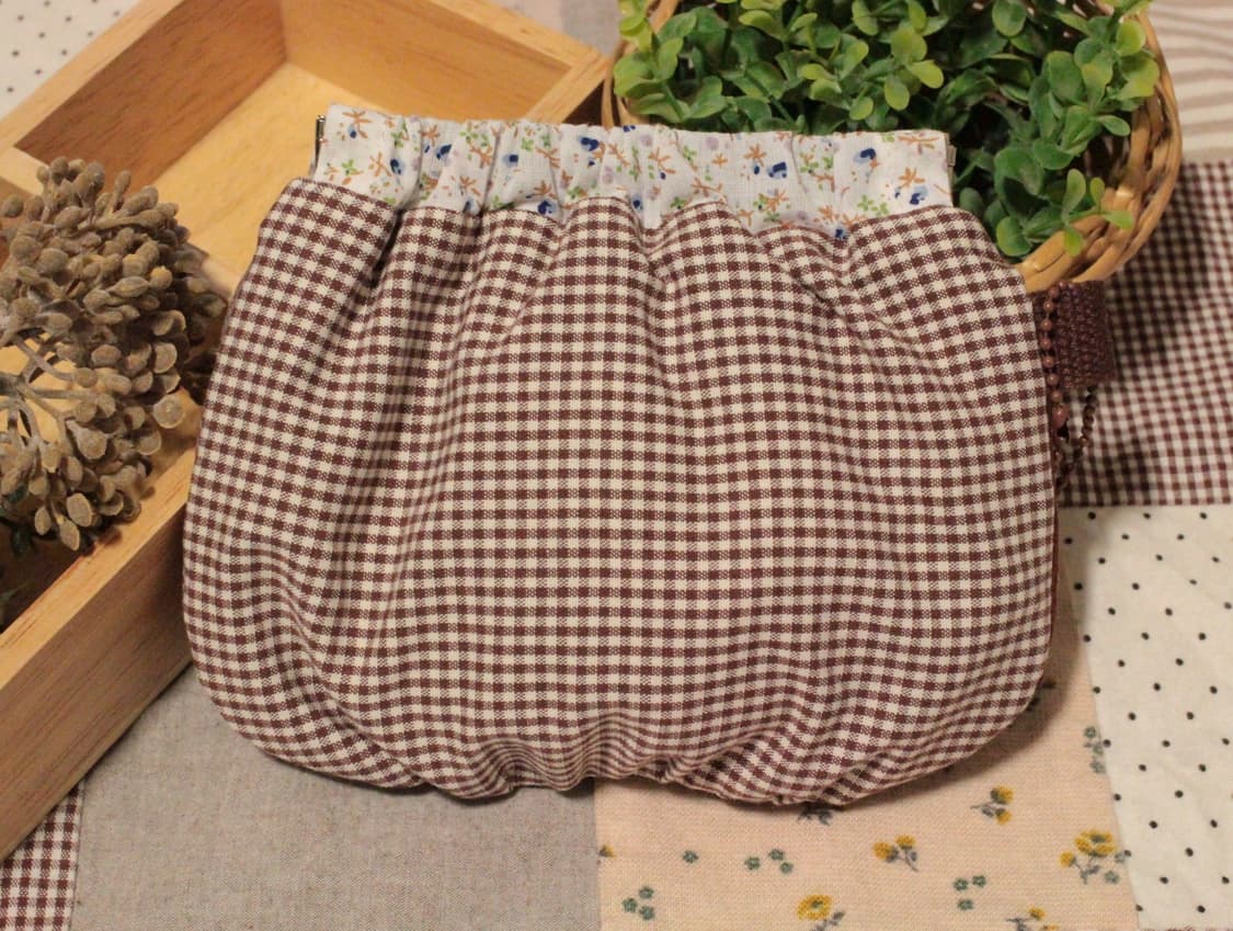 핸드메이드 브라운 패치워크 바네 파우치 상품이미지10