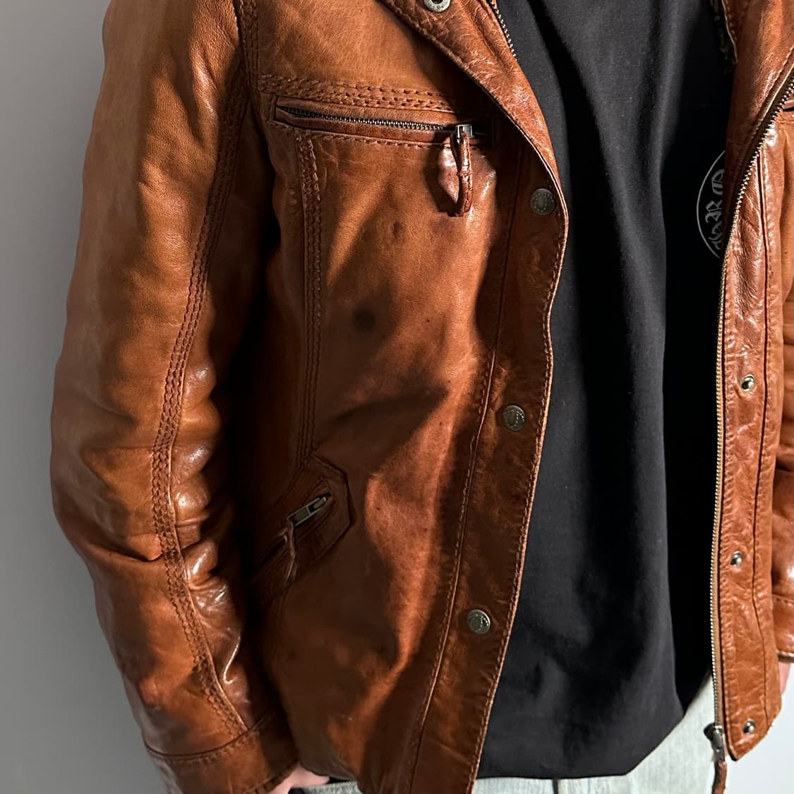 트루릴리전 리얼레더 포켓 후디 자켓 (on.566)   상품이미지3