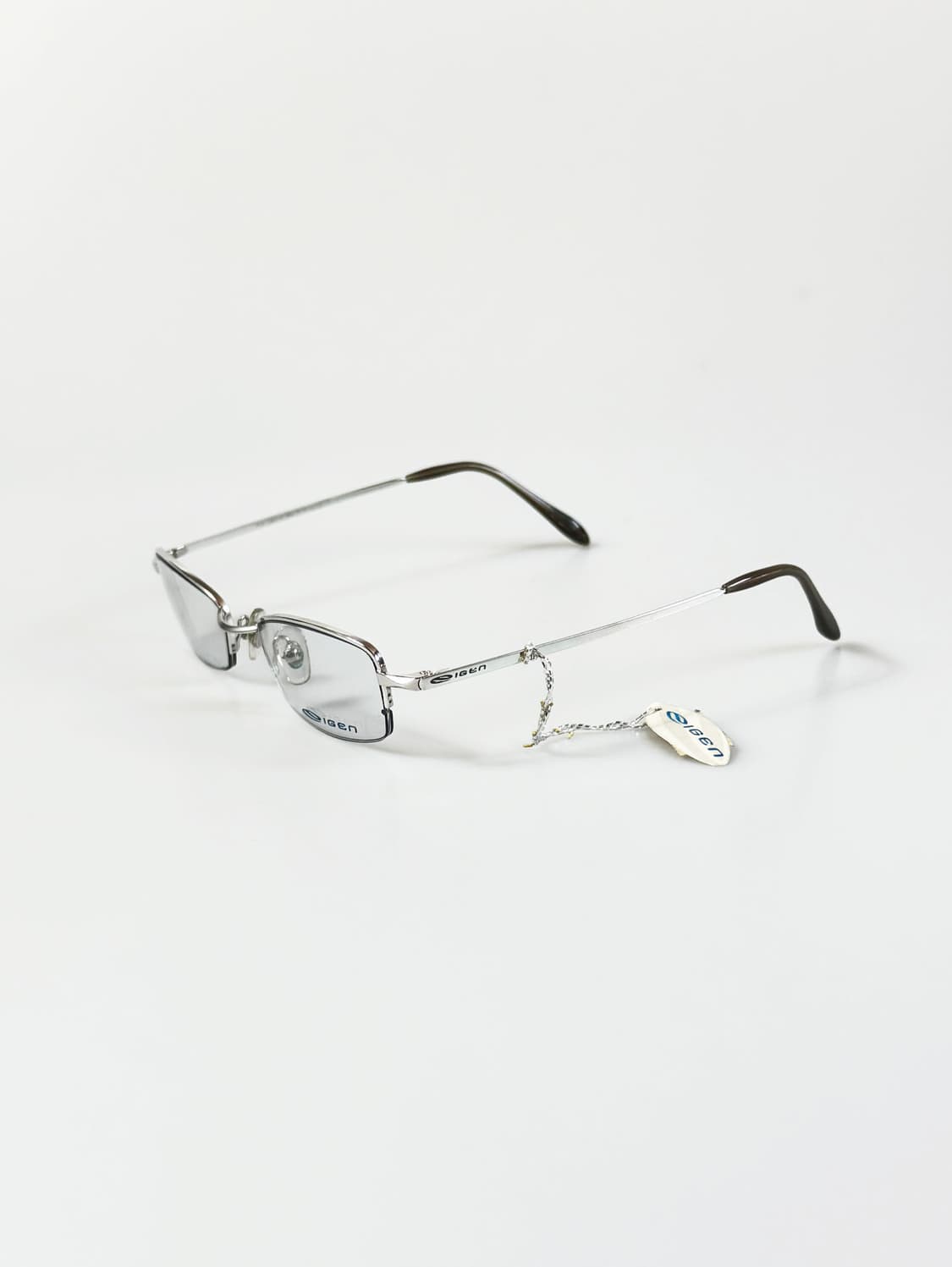 IGEN 실버 반무테 스퀘어 메탈 프레임 빈티지 안경 상품이미지3