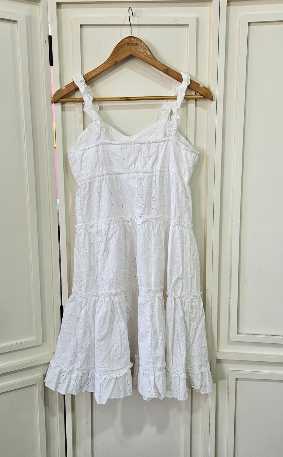 화이트 펀칭 코튼 레이스 원피스 상품이미지7