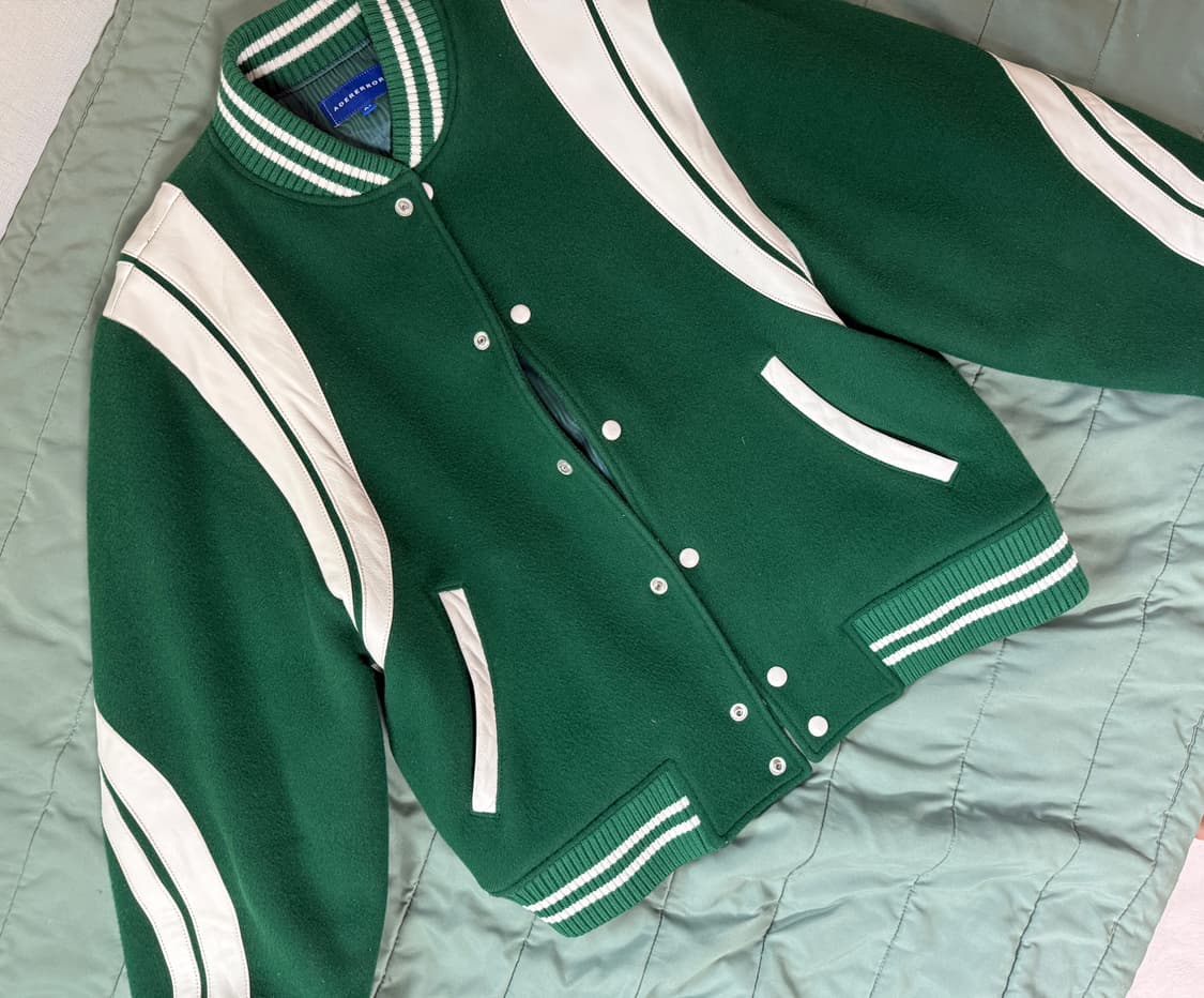 아더에러 트윗 점퍼 바시티 자켓  그린 A2 상품이미지1