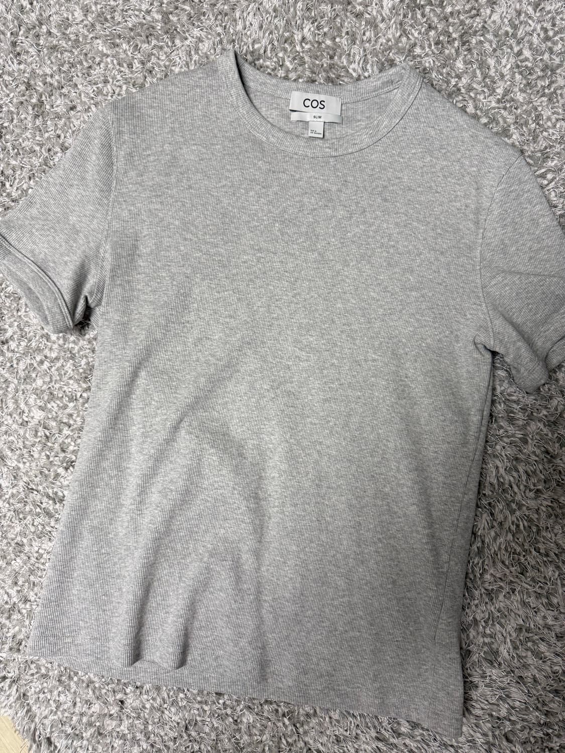 코스 cos 슬림 리브드 티셔츠 그레이멜란지 상품이미지2