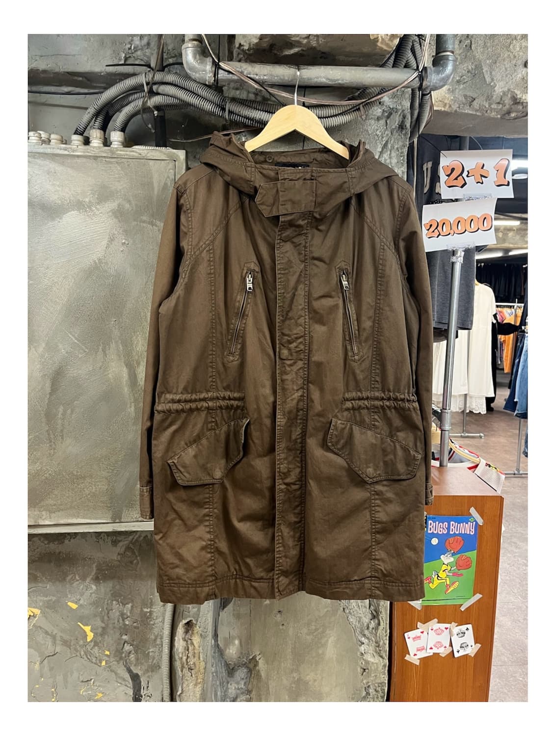 빈티지 야상 자켓 카키브라운 100 #csz3990 상품이미지1