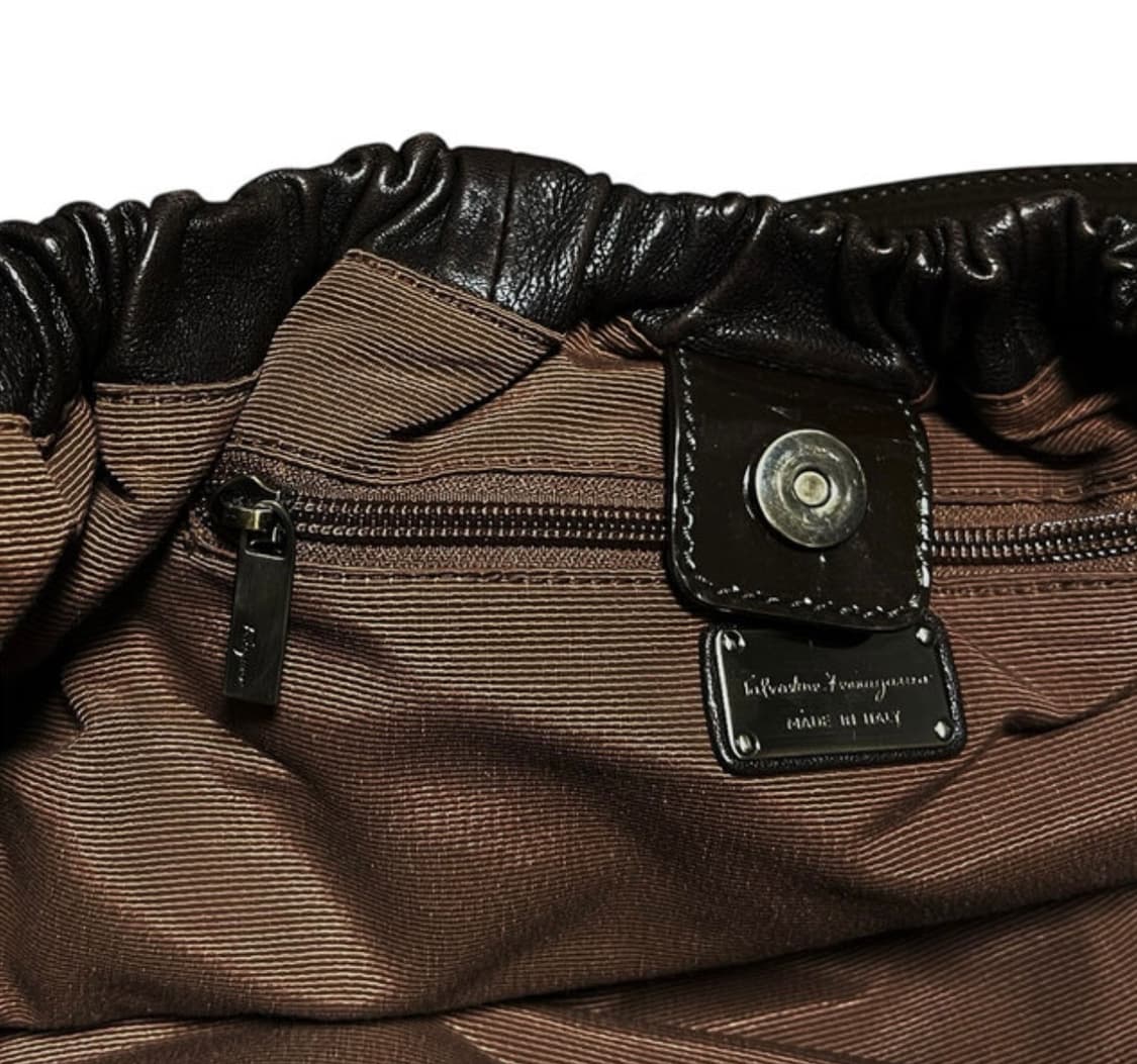 SALVATORE FERRAGAMO 페라가모 브라운 양가죽 숄더백 상품이미지5