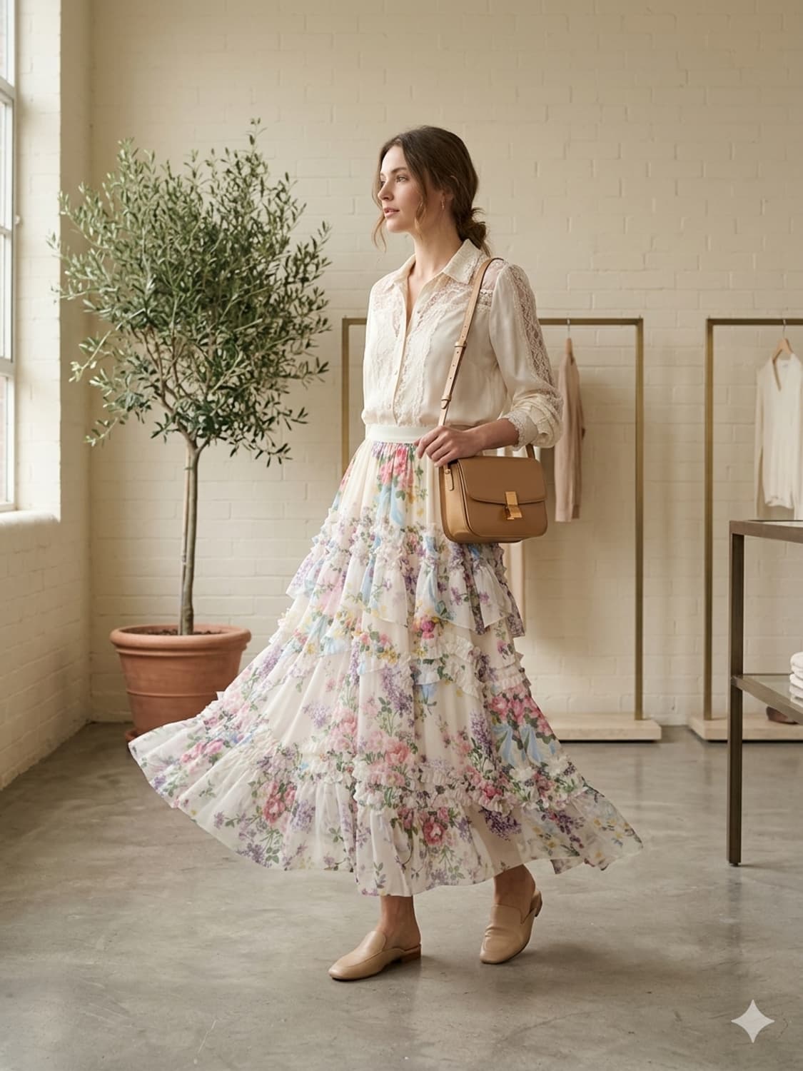 타임 플로럴 샤 스커트 상품이미지1