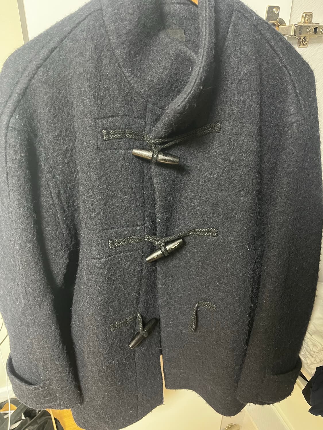 리파인드902 헤어리 울 더플 하프 코트 네이비 상품이미지5