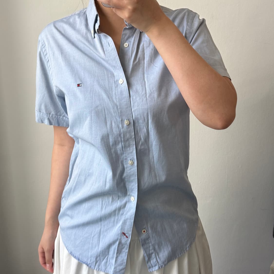 [M] 타미힐피거 블루 반팔셔츠 상품이미지2