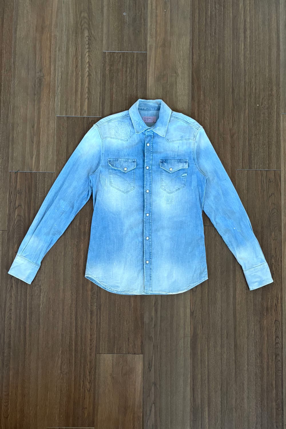 Light Wash Denim Western Shirt 상품이미지4