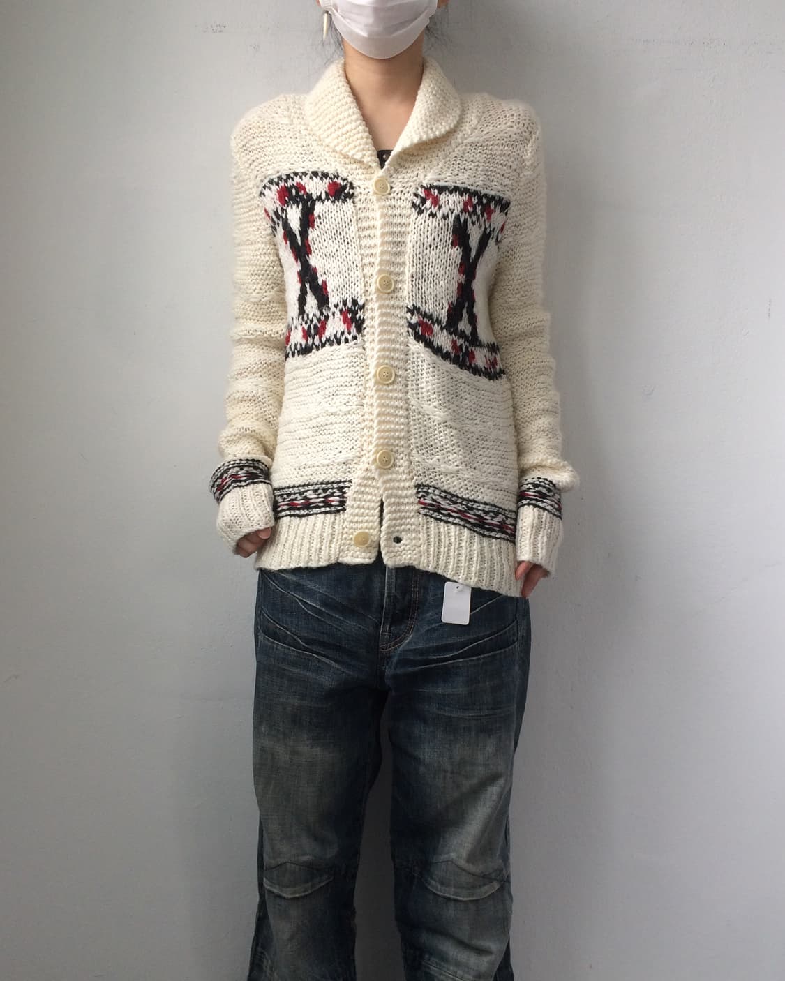 Nordic pattern knit cardigan 상품이미지1