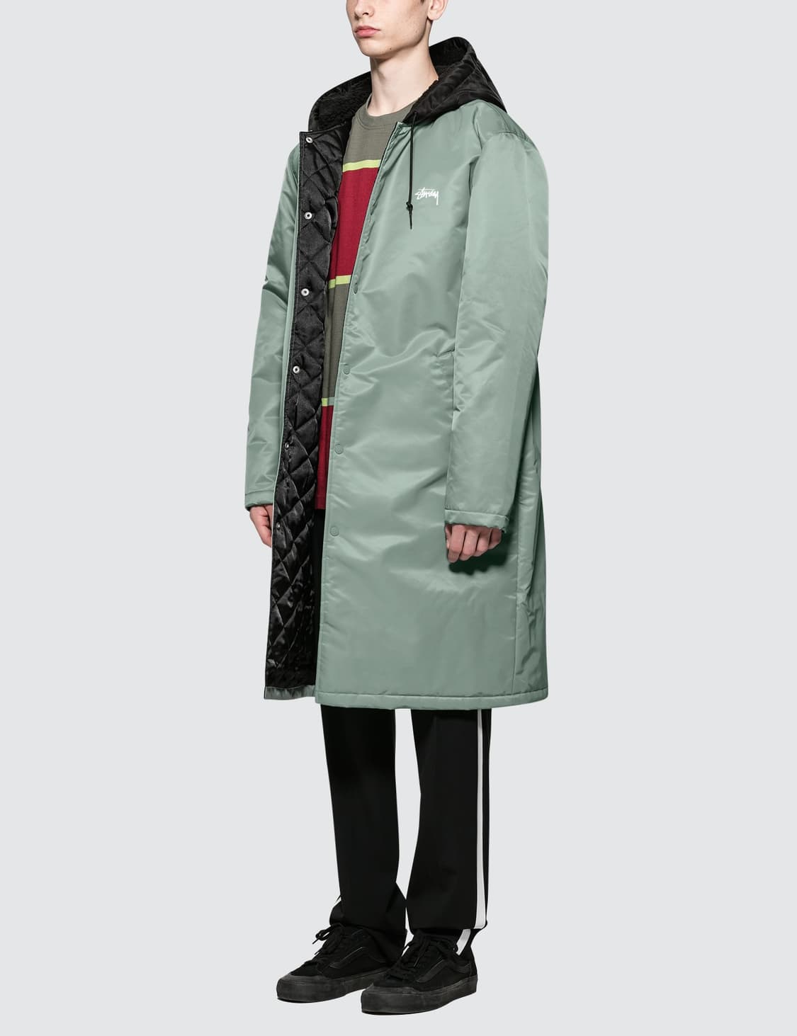 (정품) Stussy 스투시 후드 시그니처 빅로고 롱패딩 돕바(XL) 상품이미지1