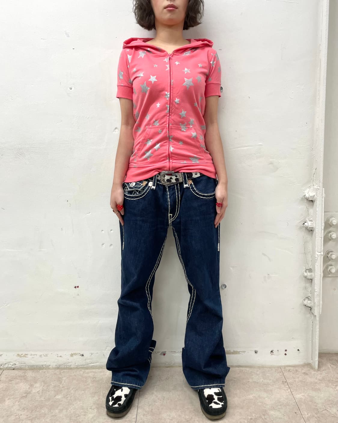 Coral Silver Star Hoodie Short Sleeve 상품이미지4