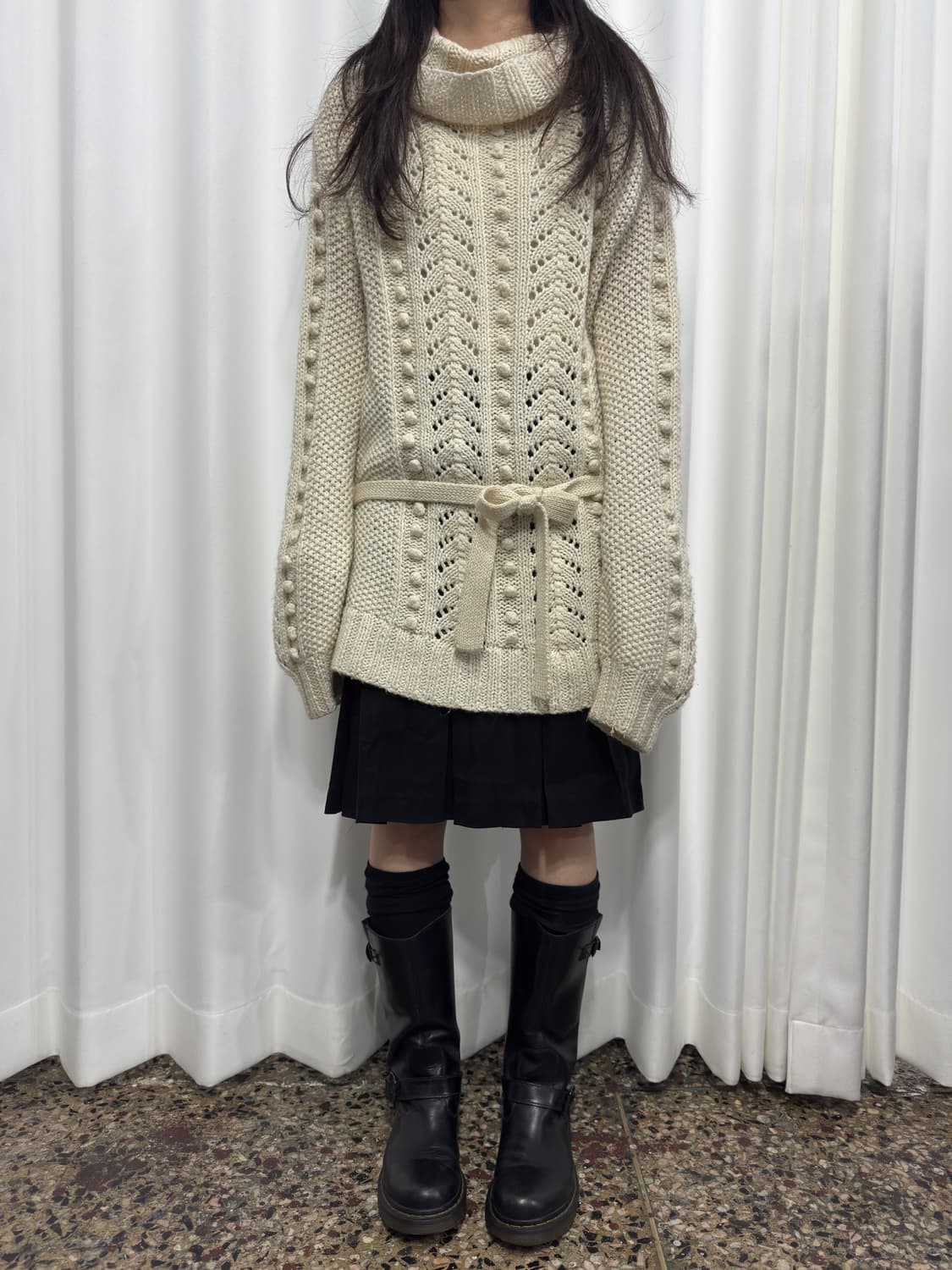 ined pleats midi skirt 상품이미지3