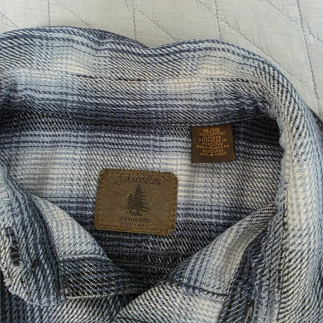 [XL] 00s 세인트 존스 베이 빈티지 플란넬 체크 셔츠 화이트/블랙 상품이미지4