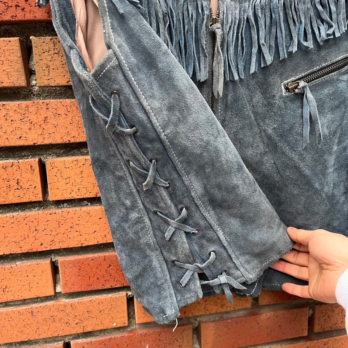 90s Diesel 레더 프린지 베스트 (100) 상품이미지3