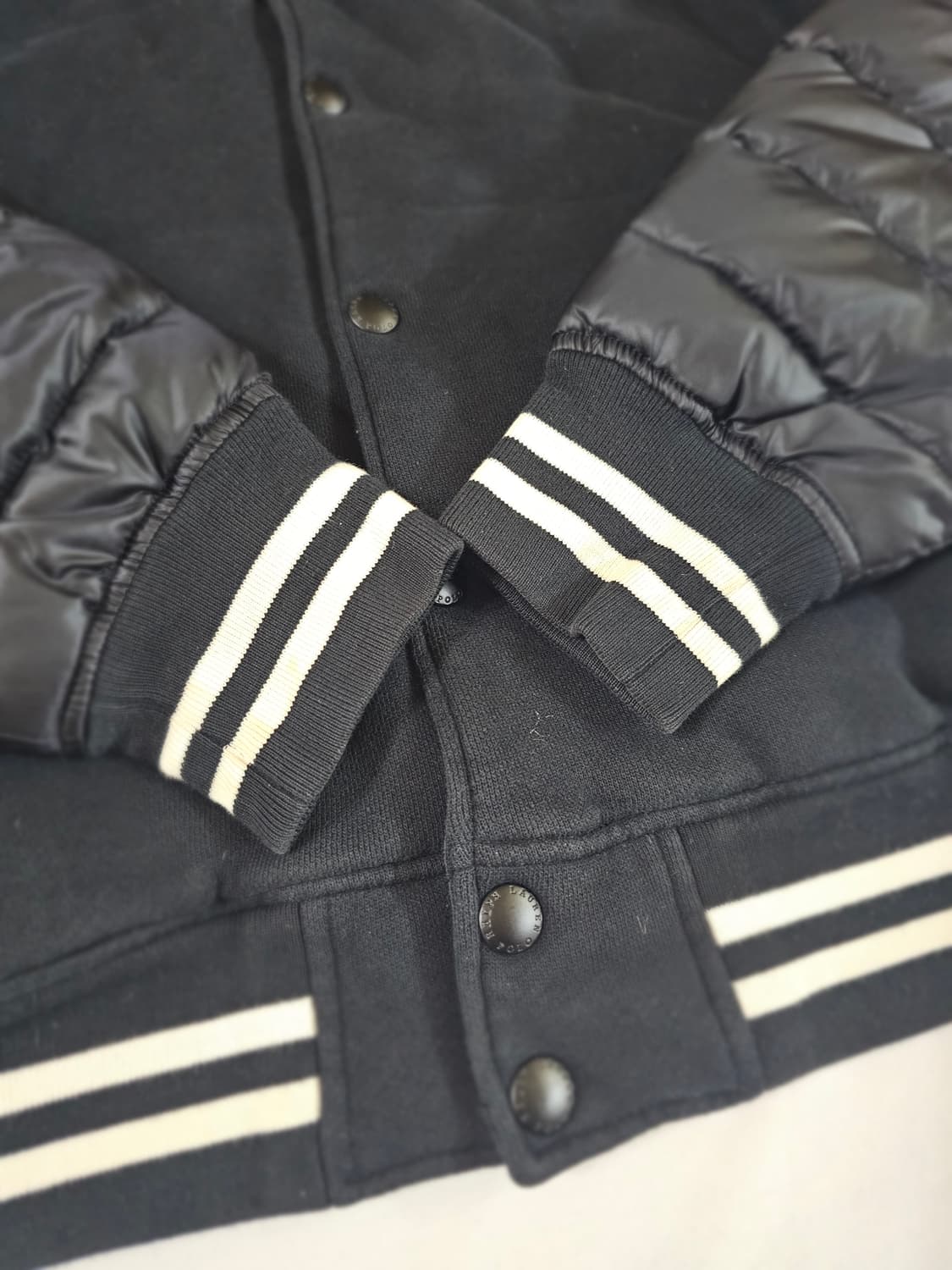 [M] 폴로 랄프로렌 패딩 소매 스타디움 자켓 블랙 상품이미지3