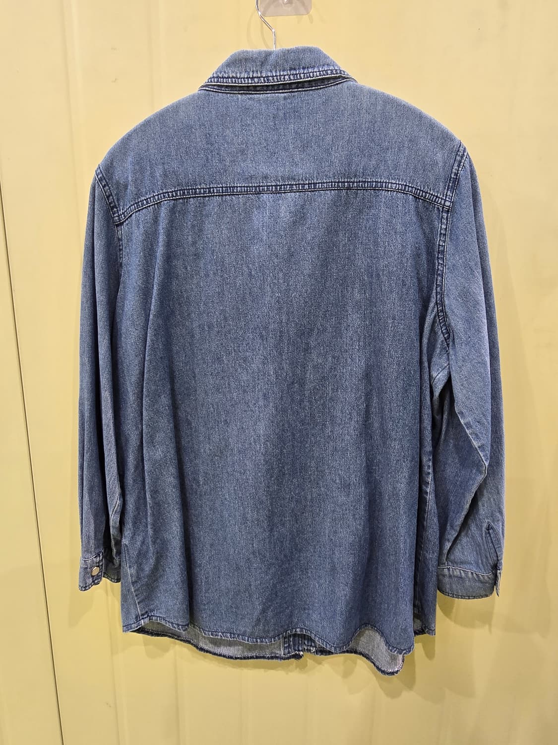 청 데님 셔츠 프릴 장식 긴팔 상품이미지6