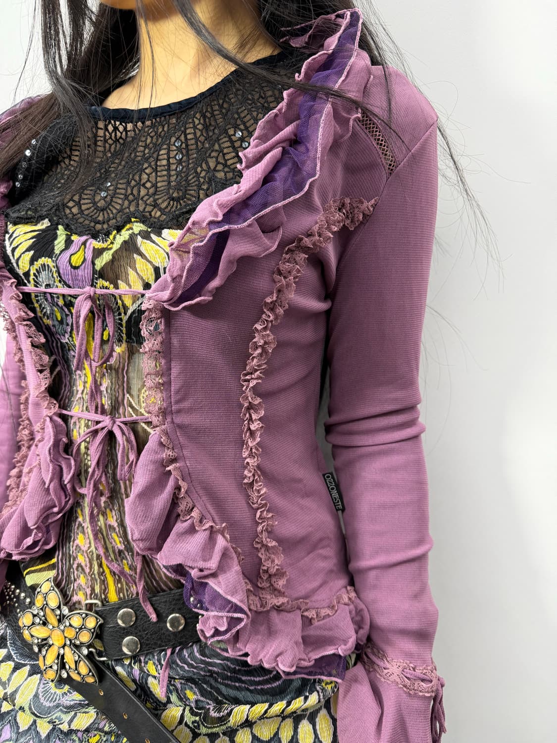 Ozz Oneste shirring cardigan 상품이미지2