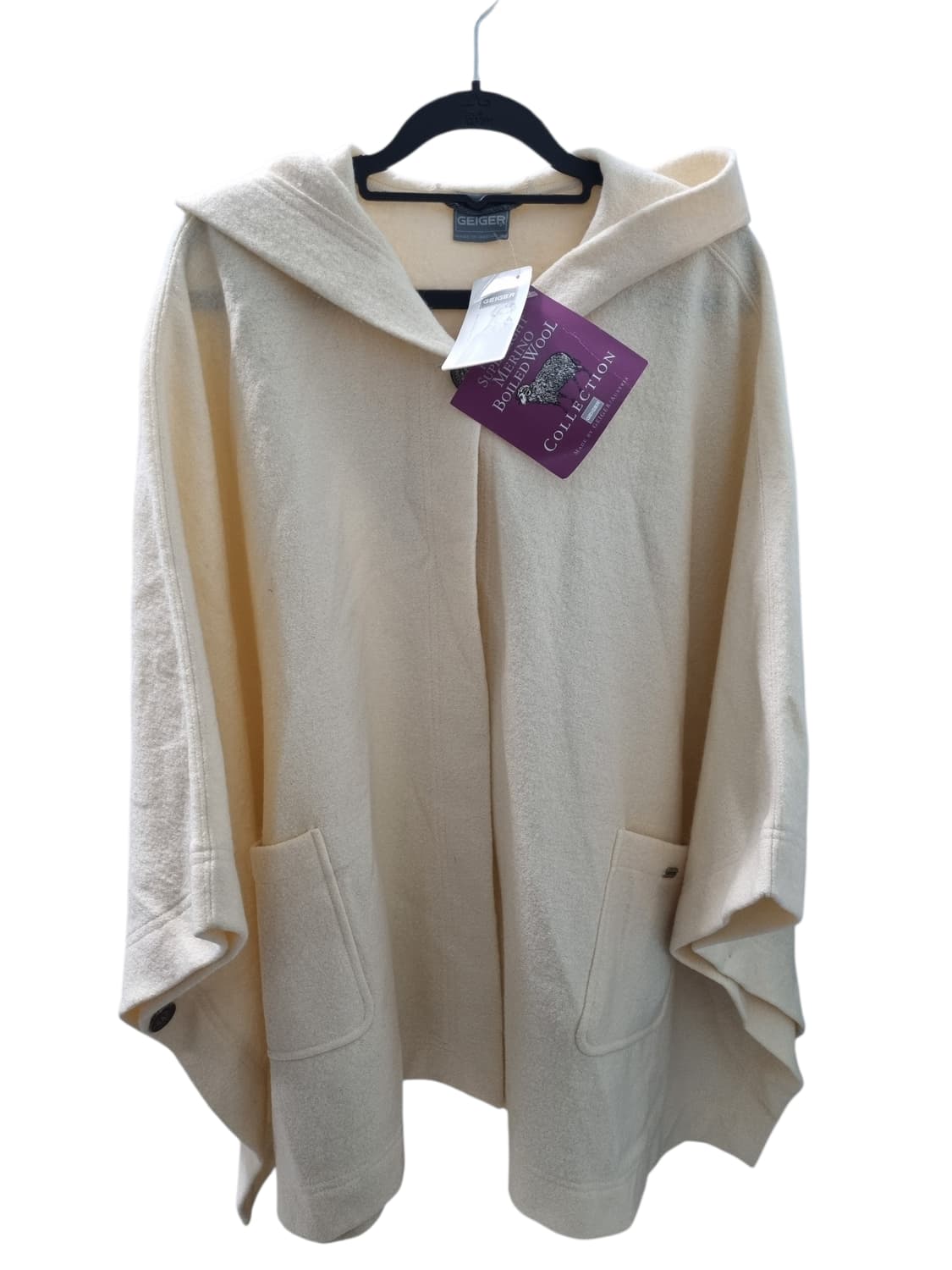 미사용 새제품) 가이거 양모 100퍼 판초 가디건 M 상품이미지1