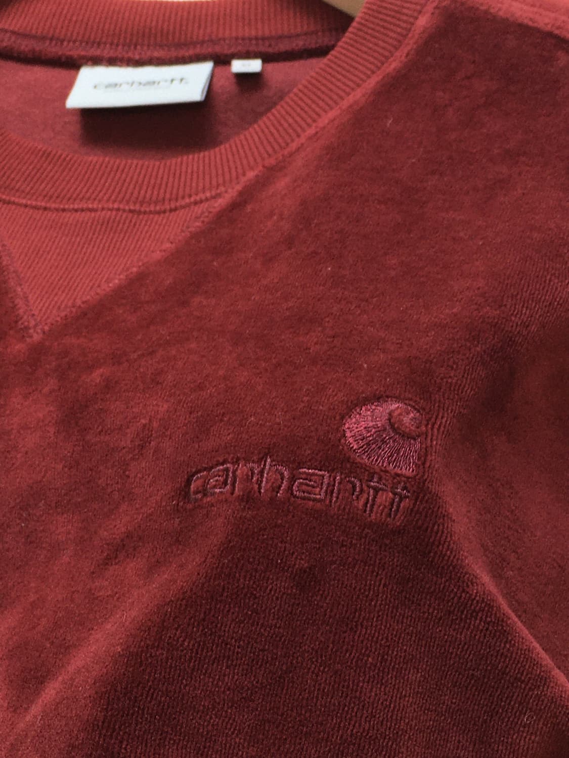 Carhartt 칼하트 버건디 벨루어 트랙탑 상품이미지4