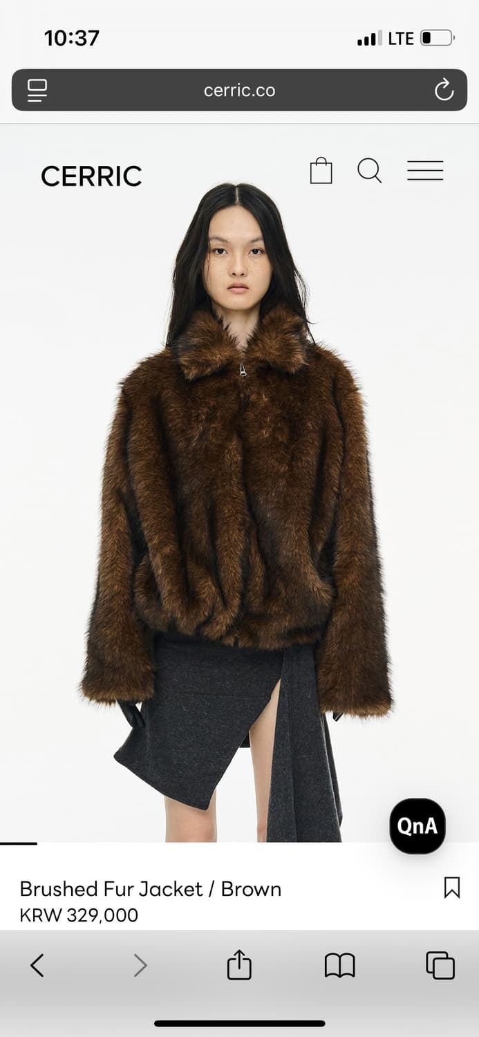 Cerric Brushed Fur Jacket / Brown 상품이미지1