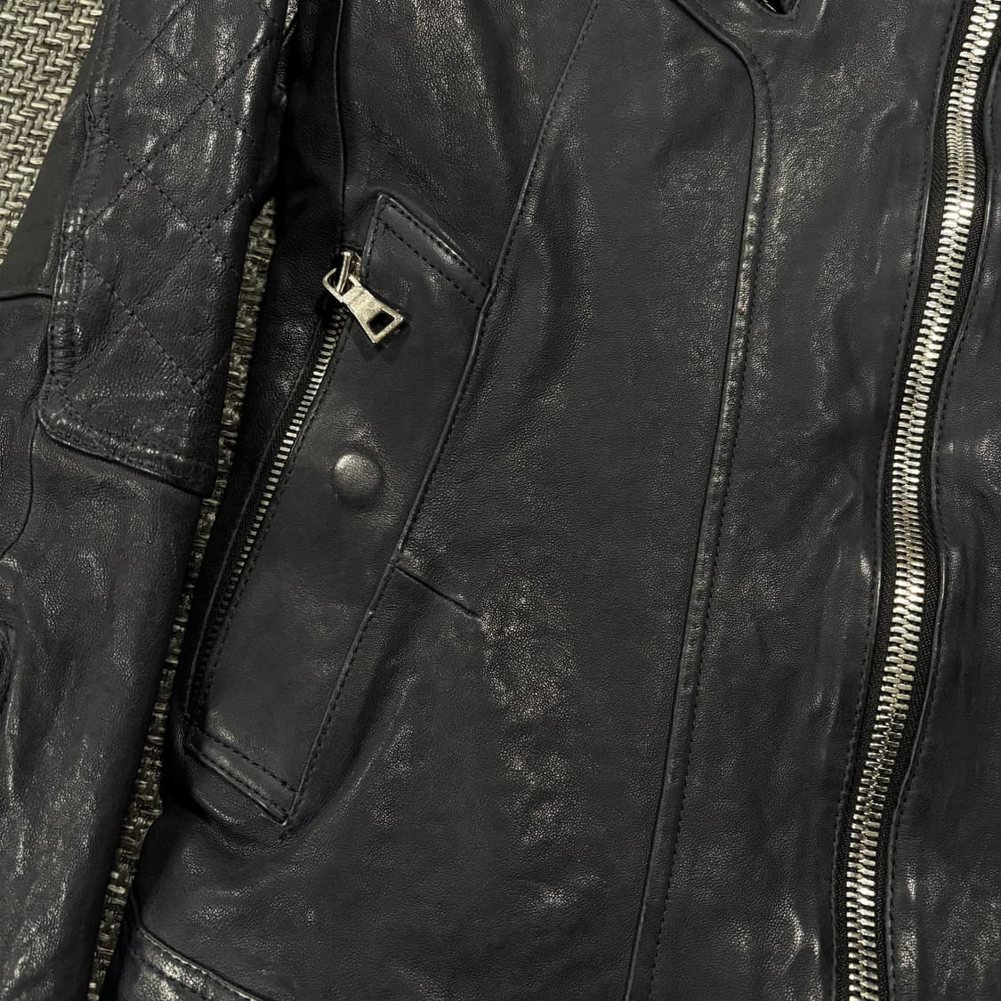 급처 이태리 슬림 크로스 베지터블 램스킨 자켓 상품이미지6