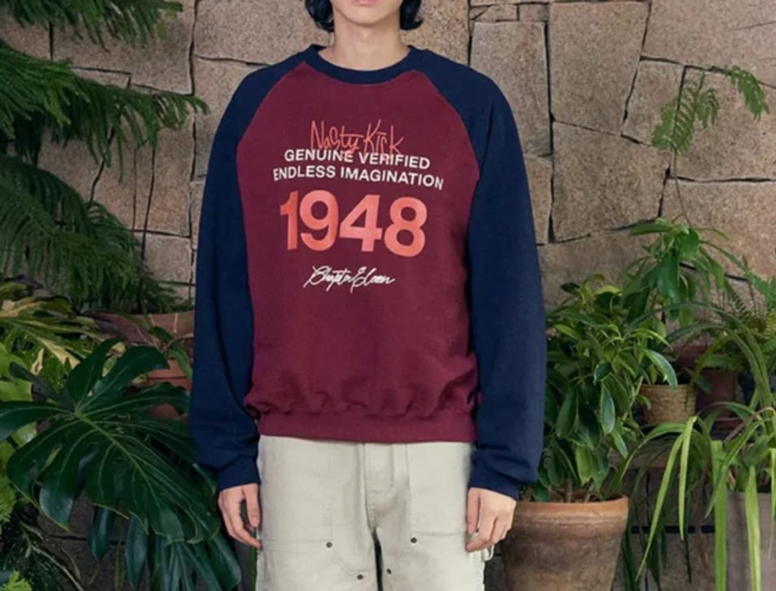 카이파이 네스티킥 맨투맨 버건디 M(새제품 상품이미지8